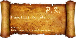 Papolczi Kornél névjegykártya